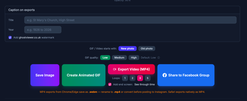 Screenshot  - GhostViewer Output choices