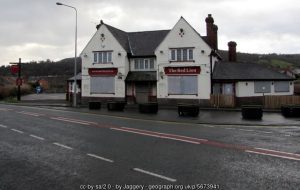 Derelict former Red Lion pub, Hope, Flintshire